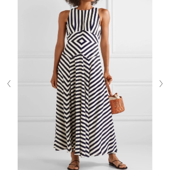 J.Crew Sleeveless high-neck dress in geometric stripe - Picture 4 of 10